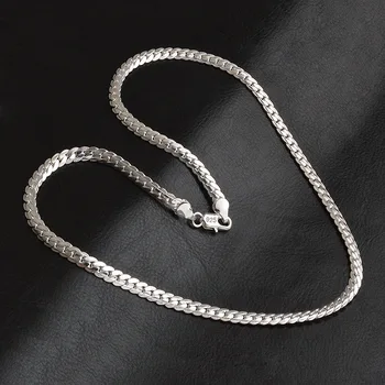 2 st silver-pläterade Halsband Armband Smycken Set Billiga brudföljet Sätter Mens 6M Hela Sidled Mode Silver Halsband