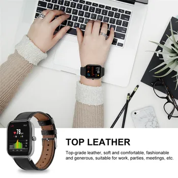 20 mm Läder Correa För Xiaomi Huami Amazfit Bip-Bitars Lite Smart Watch Band Lås Ersättning För Amazfit GTS GTR 42mm Loop Stropp