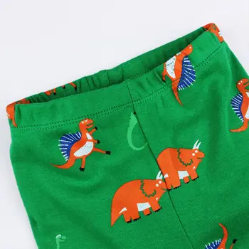 2017 Hösten Fritid Barn Pojke Flickor Tryckt Dinosaurie Pyjamas Set T-shirt Nattkläder Leggings Sleepwear Tecknat Mjuka Kläder