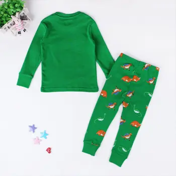 2017 Hösten Fritid Barn Pojke Flickor Tryckt Dinosaurie Pyjamas Set T-shirt Nattkläder Leggings Sleepwear Tecknat Mjuka Kläder