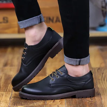 2019 nya män läder skor våren och hösten Oxford skor mode casual klänning skor för män verksamhet med anti-slip