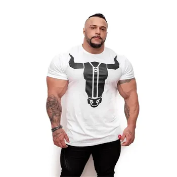 2019 nya Män O-neck Tshirt personlighet Sommar mode Tryckt mönster mens t shirt Plus size casual mens bodybuilding camiseta