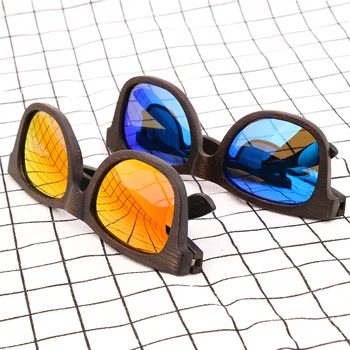 2019 Retro Trä Män Solglasögon Polariserade Trä-solglasögon för Kvinnor Spegel Lins Handgjorda Glasögon UV400 Oculos de sol masculino
