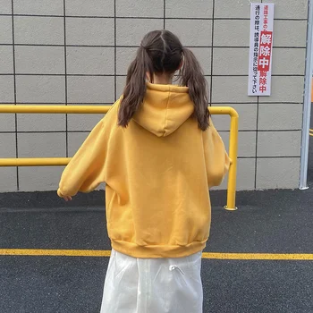 2020 Höst Vinter Kvinnors Japan Style Färska Söta Tröja Flicka Maskerade Lös Färg Hoodies Femme Harajuku Pullovrar