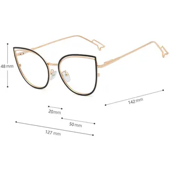 2020 Mode Optisk glasögonbågar Guld Cat Eye Glasögon Öppet Kontor Dam Dator Nörd Kvinnors Glasögon Ramar