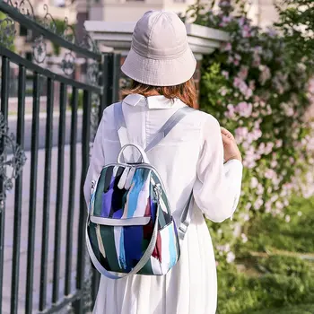 2020 nya damer ryggsäck oxford tyg casual kvinnors ryggsäck träff färg fashion ladies hög kvalitet skolväska ljus