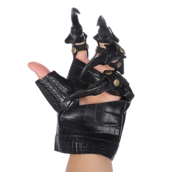 2020 Nya Halloween-Kostym Rekvisita Lång Spik Dragon Klor För Handskar Naglar Svarta Handen Ärm Tass Prestanda Manschetten Ghost Handskar