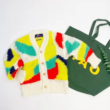 2020 Nya Höst Vinter TAO Varumärke Barn Weaters För Pojkar Flickor Mode Print Int Cardigan Barn Barn Bomull Outwear Kläder