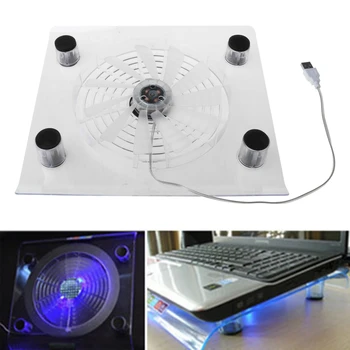 2020 Nya Laptop Cooler USB-Kylning Stort Fan LED-Ljus Cooler Pad Står för 15\