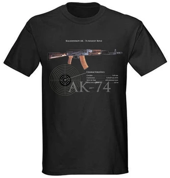 2020 Nytt Varumärke Billiga Försäljning 100 % Bomull Nya Mens Svart Militära ryska T-Shirt AK-47 AK-74 Kalashnikov Misshandel NWT Grafisk