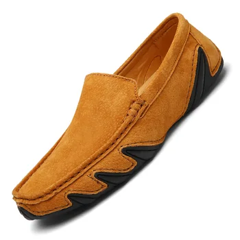 2020 Nytt Varumärke Kvalitet Män Läder Loafers Andas Män Casual Skor Män Kör Oxfords Sko Flats Skor, Mockasiner