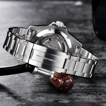 2020 PAGANI Design Varumärke Safir Glas Män Automatisk Mekanisk Klocka Vattentät 100M Manlig Sport armbandsur Relogio Masculino