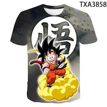 2020 Tecknad Anime Dragon 3D T-Shirts Casual Pojke flicka Barn Streetwear Mode Skriva ut T-shirt Män Kvinnor Barn dbz Coola Toppar Tee