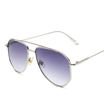 2020 Varumärke Designer Oregelbundna Solglasögon för Kvinnor Metall-Transparent solglasögon Dam Vintage Spegel Överdimensionerade UV400 Oculos de sol