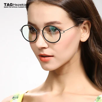 2020 varumärket TAG bågar i titan Inga skruvar Ingen svetsning Handgjorda retro glasögon män kvinnor runda glasögon oculos de grau