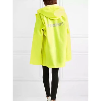 2020 Vetements regnrock hoodies män 1: 1 hög kvalitet överdimensionerade Vetements reflekterande etiketter mode Vetements regnrock luvtröjar