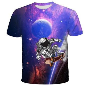 2021 Nya Barn T-shirt Astronauterna Utrymme Barn Shirt Tjej Korta T-Shirts Barn barnkläder Pojkar Toppar Tonåringar Tee