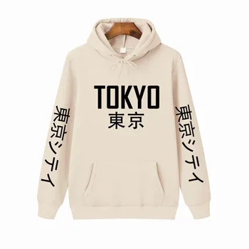 2021 Nya Japan Harajuku Hoodies Tokyo City Utskrift Tröja Sweatshirt Casual Hip Hop Streetwear Kläder Hane Toppar S-XXXL