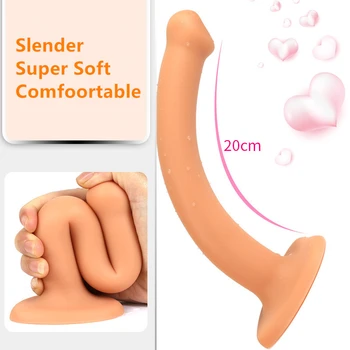 20cm Mjuk Silikon Anal Dildo Butt Plug Erotiska Sex Toy För Kvinnor Män Anus Dilator Stor analplugg Onanera Intim Varor