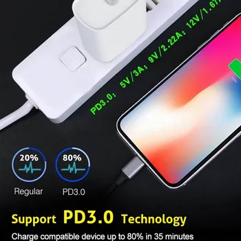 20W För iPhone-12-Laddare-USB-C C2L Adapter Resa PD snabbladdare QC3.0-Kabel för iPhone 12 mini Pro Max Samsung s20 EU STORBRITANNIEN OSS