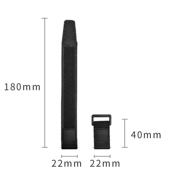 22MM Svart Ventilerande Nylon Rem för Samsung Galaxy Titta på 3 45mm/46mm/Redskap S3 Band Mjuka Armband för Huawei GT 2 1 Handleden Bälte