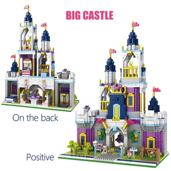 2800PCS Vänner Castle Garden Tegel Princess Fairy Tale Slott 3D-Modell DIY Diamond Mini byggstenar Leksaker för Barn Flicka