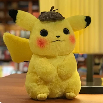 28cm Pikachu Plysch Leksak Mjukis Detektiv Pikachu Japan Anime Mjuka Leksaker För Barn