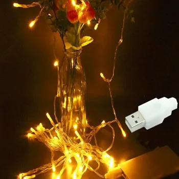 2M/3M/5M/10M USB 5V LED String Lights Fairy Ljus Krans Jul Dekoration Fest Bröllop Xmas Säkert Låg Spänning sträng ljus