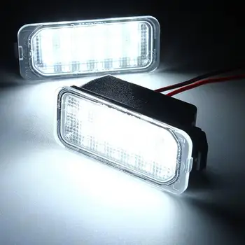 2st LED-Nummer registreringsskylt Ljus Auto Svans Ljus för Ford FOCUS MK II FIESTA MK VII MONDEO MK IV KUGA S-MAX-Bil Tillbehör