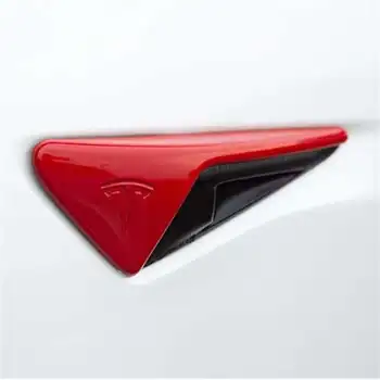 2st set Röd färg För Tesla Model 3 X Y S Bil sidan kameran skyddskåpa Dekoration cap tillbehör
