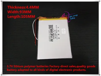 3 3,7 V 6000mAH 4493105 Polymer lithium-ion / Li-ion batteri för tablet pc POWER mobilt bank-P85 VI40 A86