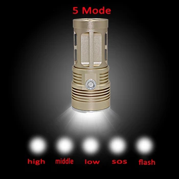 3/4/5/6/7/8/9/10/11/12/13/14x XML T6 LED-Ficklampa 5 Läge Torch Taktisk Aluminium legering lantern Night Light-lampa Utomhus