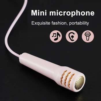3,5 mm Headset Professionell Karaoke Hörlurar Handhållen Mikrofon Bärbar Stereo Mini Mikrofon För Mobiltelefon