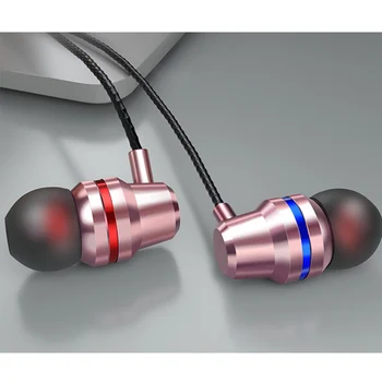 3,5 MM Jack Fast Stereo Hörlurar In-Ear-3,5 MM Trådbundna Hörlurar Metall HIFI-Hörlur Med MIKROFON För Xiaomi Huawei Samsung-Telefoner