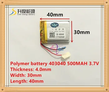 3.7 V litium-polymer-batteri 043040 403040 500mAh MP3 MP4-GPS Bluetooth 4*30*40mm litium batteri små stere