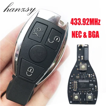 3 Knappen 433,92 MHz Smart Remote Viktiga För Mercedes Benz 2000+ Stöd NEC och BGA bilnyckel Med Uncut små blad
