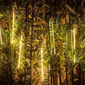 30 cm/50 cm Fest LED-Lampor Dusch Regn Snöfall Xmas Tree Offentlig Trädgård Vattentät Meteor Dusch Regn Ledde String Lights