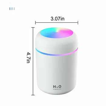 300 ml Hem Bil LED-nattlampa Elektrisk Luftfuktare Aroma Olja Diffusor heminredning som Används I Sovrum Kontor