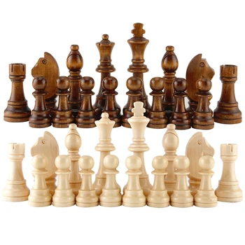32pcs Plast schackpjäser Komplett Chessmen Internationella Ordet Schack Set Black & White schackpjäs Underhållning Tillbehör
