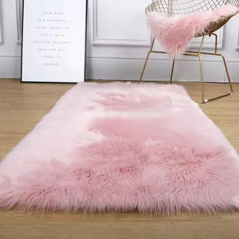 36 mjuk och Europeiska sovrum matta imitation ull pad långt hår säng burspråk kudde soffa kudde vit röd matta fönster