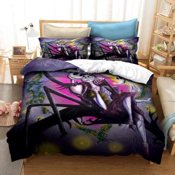 3D-Anime Julafton skräck Sängkläder Set Fashionabla Bekväma Sängkläder Set 3 Delar