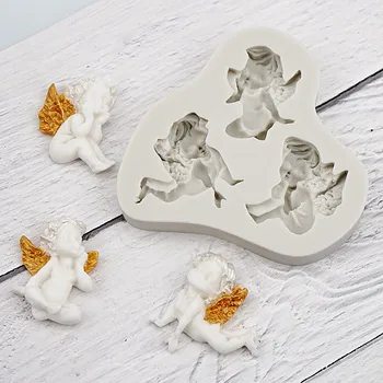 3D Baby Angel Gjutform Fondant Mögel Kaka Utsmyckning Verktyg Choklad Gumpaste Mögel Sugarcraft Kök Tillbehör Tvål Mögel