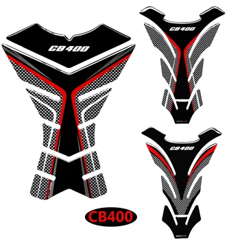 3D Carbon-look Motorcykel Tank Pad Beskyddare Klistermärken Dekal Fall för Honda CB400 CB 400