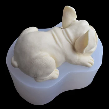 3D Hund Djur Silikon Formar Shar Pei Mousse Tårta Glass Mögel Tvål Choklad Fondant Gumpaste Form Kaka Utsmyckning Verktyg