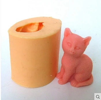3D-katt modellering silicon tvål mögel fondant Tårta dekoration mögel Hög kvalitet Handgjorda tvål mögel