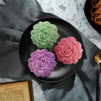 3D Nejlika Ljus Mögel Blomma Gjutform för Handgjord Tvål Choklad Tårta Dekoration Verktyg Konst Hantverk Present till Mors Dag