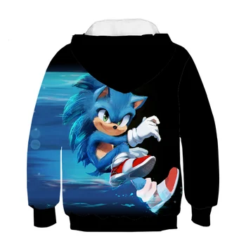 3D Printing Sonic the Hedgehog Hoodies Kids Children Clothing Casual Tops Sweatshirts Boys Girls Cute Cartoon Hoodies Streetwear