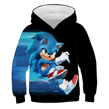 3D Printing Sonic the Hedgehog Hoodies Kids Children Clothing Casual Tops Sweatshirts Boys Girls Cute Cartoon Hoodies Streetwear