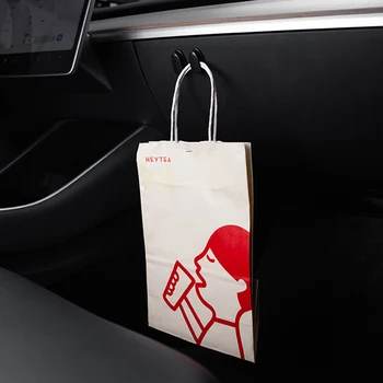 3ST ABS klädhängare Utarbeta Tillverkning Långvarig Varaktig Tillbaka SeatClothes Hanger Baksätet Hållare för Tesla Model S X