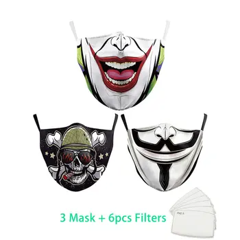 3ST MODE 3D-Utskrifter Anime Face Mask mascarillas för vuxna barn Dammtät Munnen täcka masque mascaror Återanvändbara masker